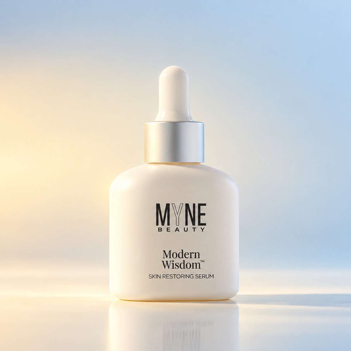 Modern Wisdom skin restoring serum in the MYNE atmospheric studio world, t4